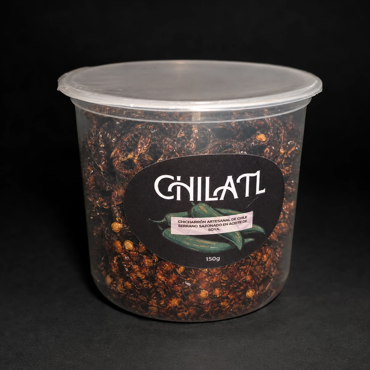 Envase de Chicharrón de Chile Serrano Chilatl